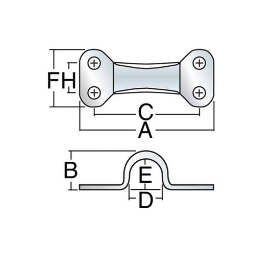 Harken 1558 Double Fastening Eye Strap